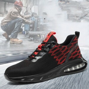 Flying Woven Upper Sweat-wicking And Non Stuffy Foot Safety Shoes